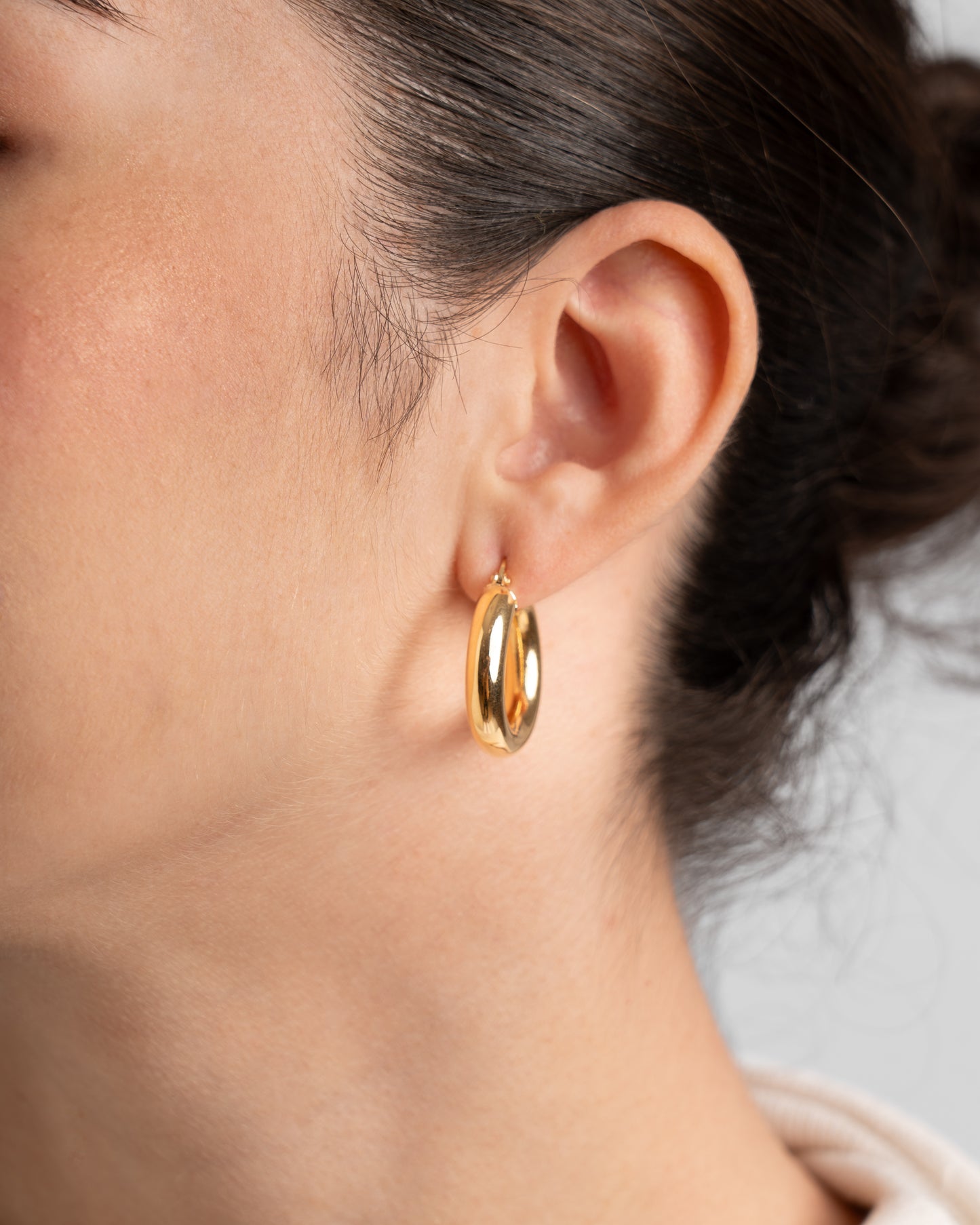 Argollas Tubo Oro 18K