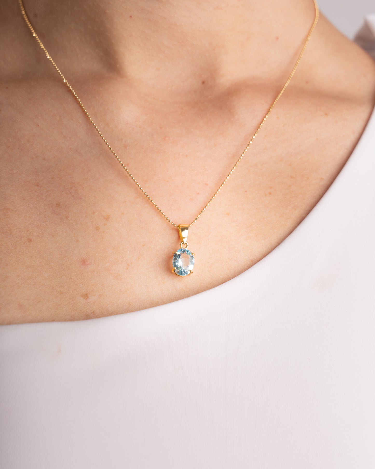 Juego Topacio Azul (Aretes + Dije)