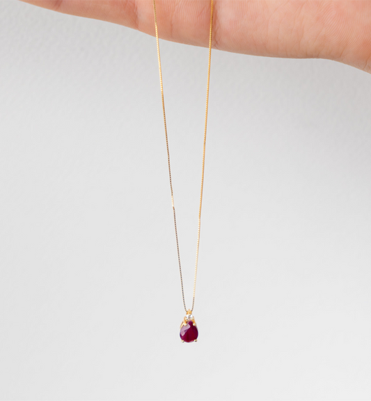 Cadena y Dije Oro 18K con Rubi y Brillantes precio