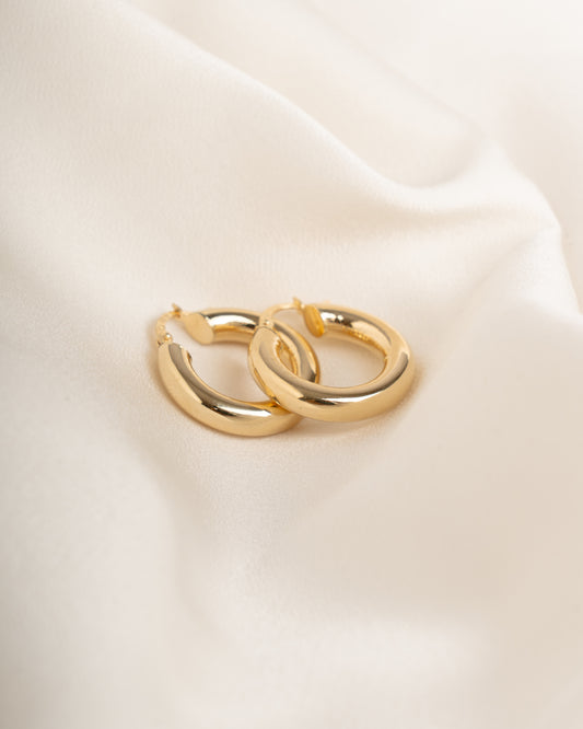 Argollas Tubo Oro 18K