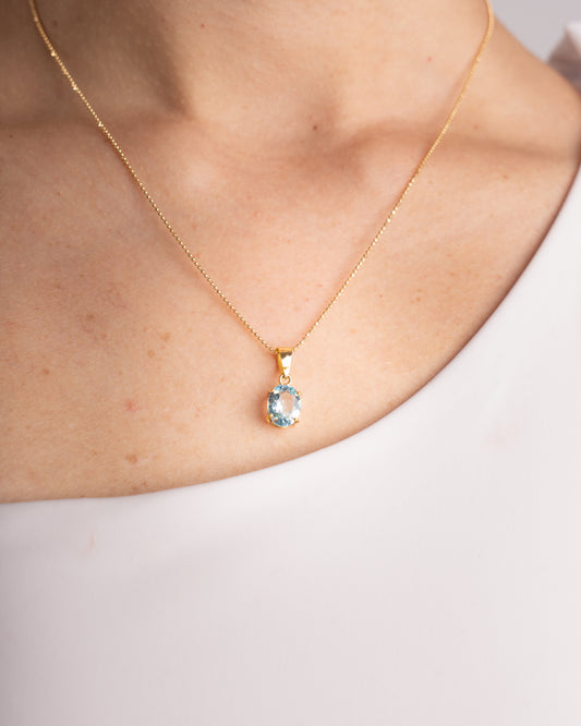 Juego Topacio Azul (Aretes + Dije)